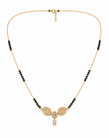 Elegant Floral Leaf Mangalsutra Necklace