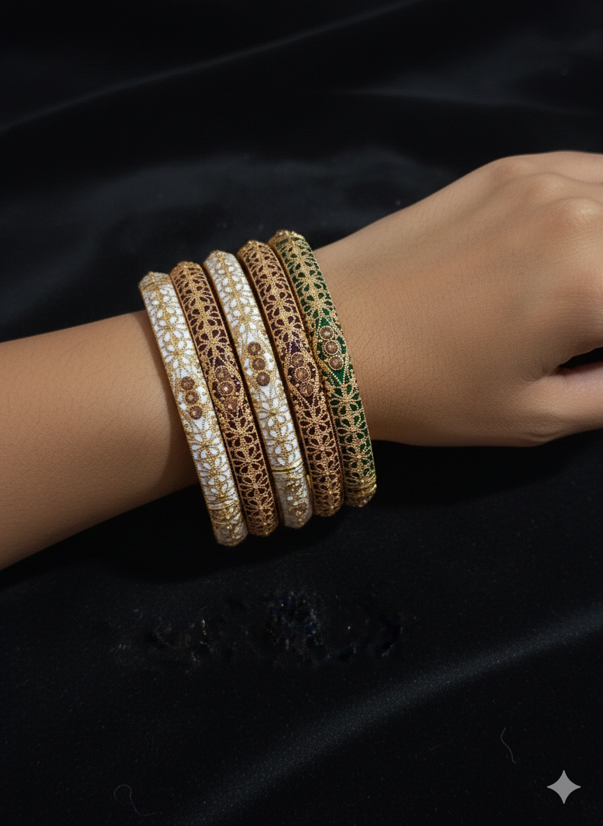 AnshuAura Elegant Handcrafted Meenakari Bangle Set – Royal Tradition in Every Detail