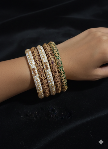 AnshuAura Elegant Handcrafted Meenakari Bangle Set – Royal Tradition in Every Detail
