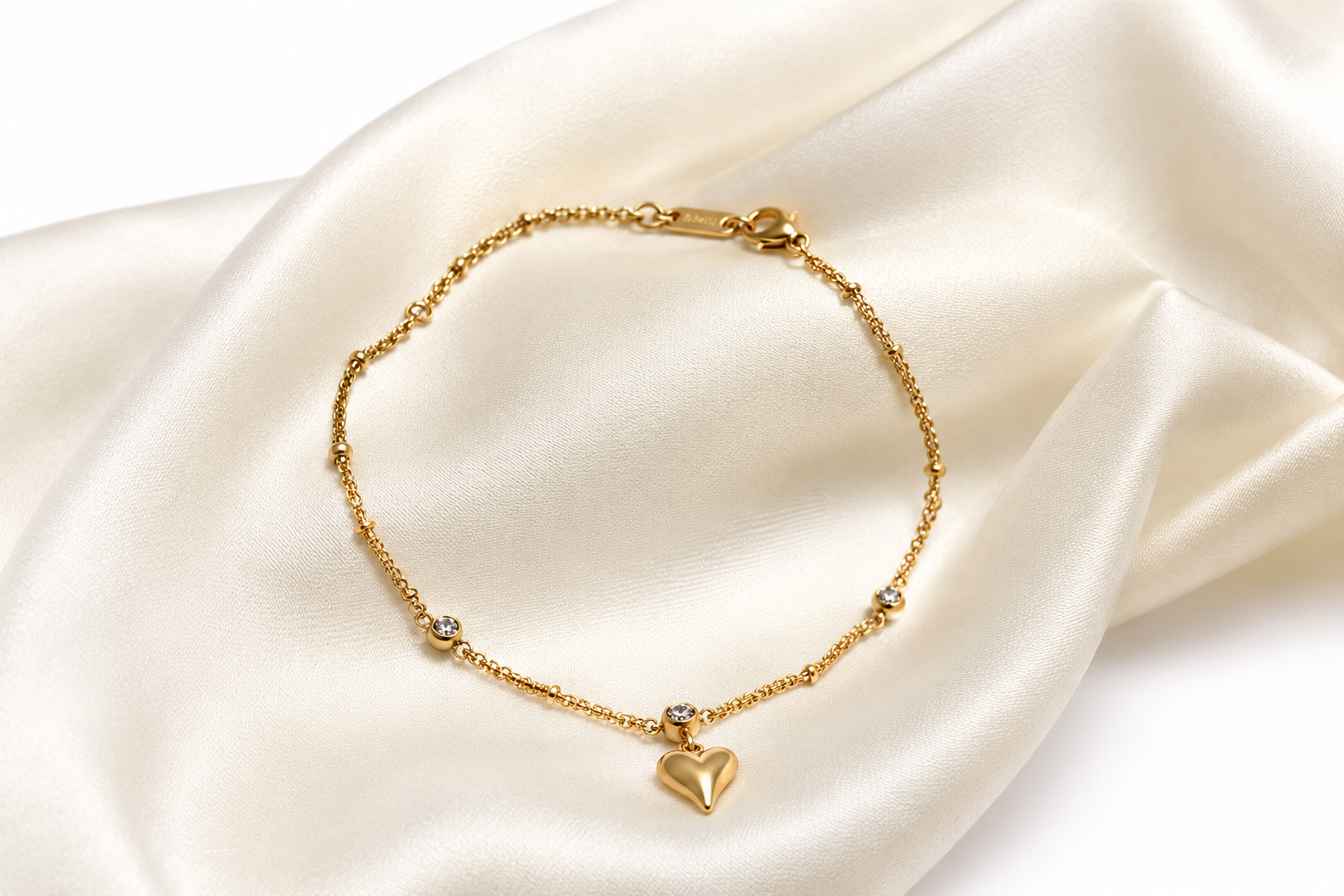 Heart Charm Gold Anklet