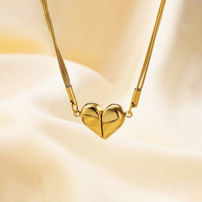 Magnetic Eternal Heart Pendant Necklace - Anti-Tarnish Multi-Strand Luxury Wear