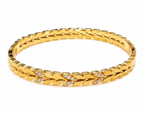 Golden Leaf Elegance Anti-Tarnish Bracelet
