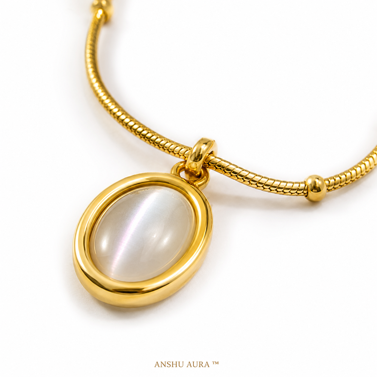 Celestia Oval Glow Pendant Necklace