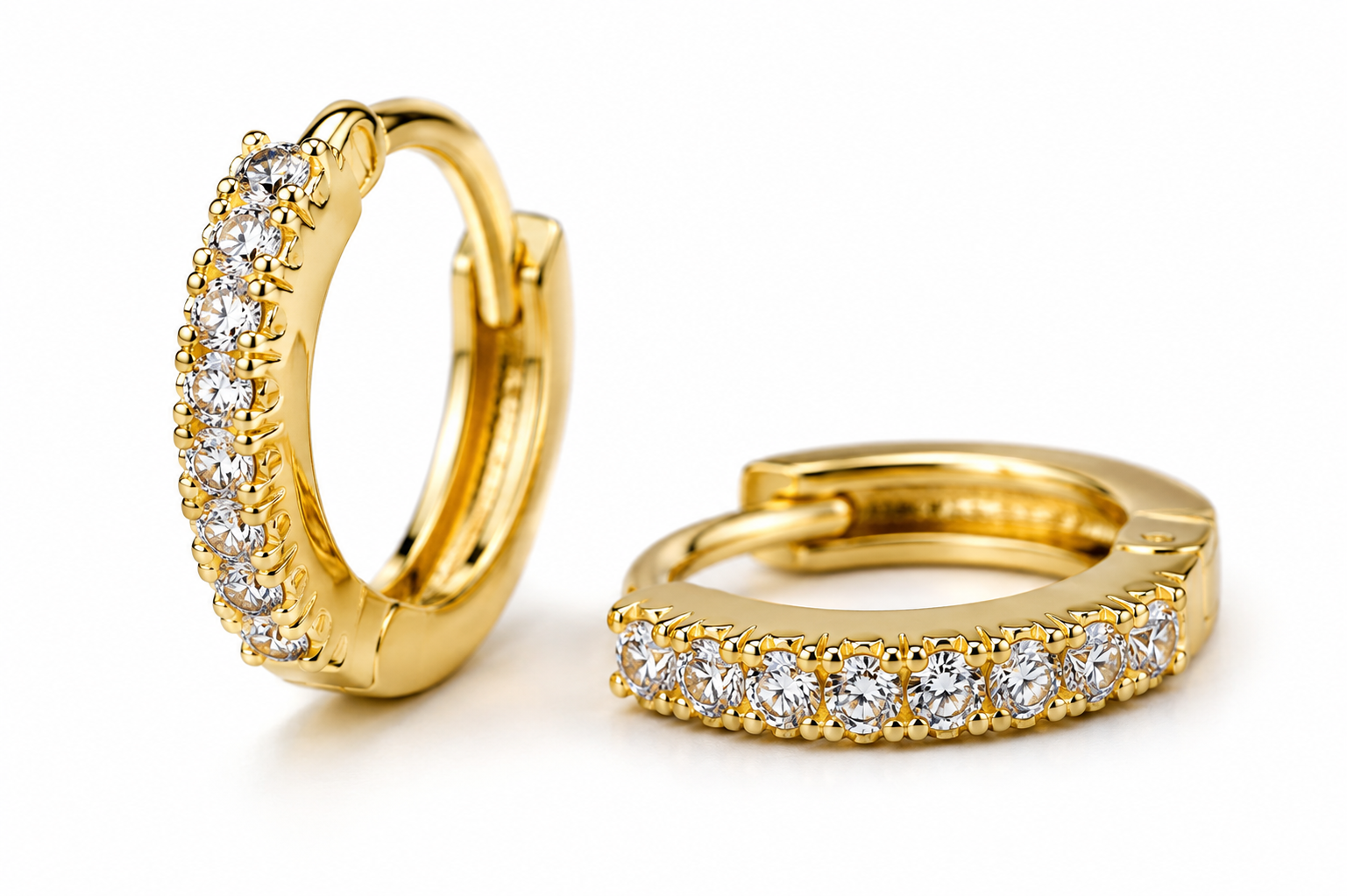 Crystal Gold Hoops