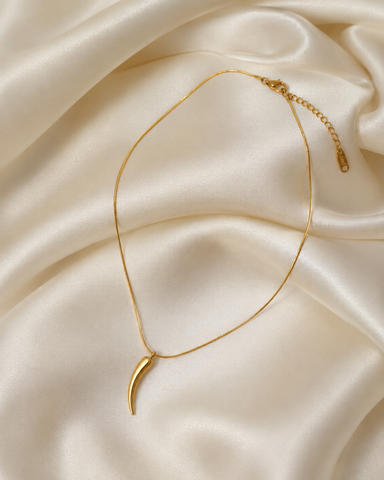 Gold-Tone Curved Horn Pendant