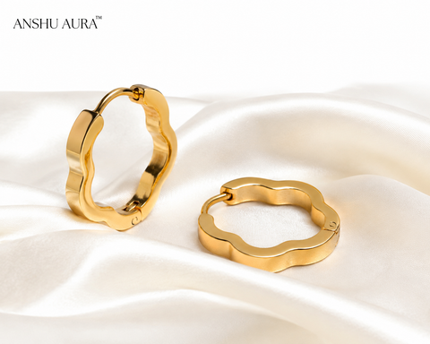 Wave Gold Hoop Earrings