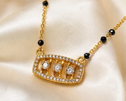 Elegant Black Bead Pendant Mangalsutra