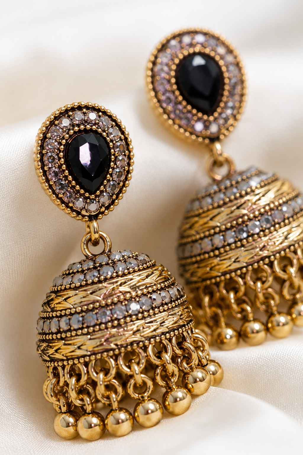 Midnight Crystal Jhumka