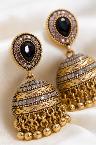 Midnight Crystal Jhumka