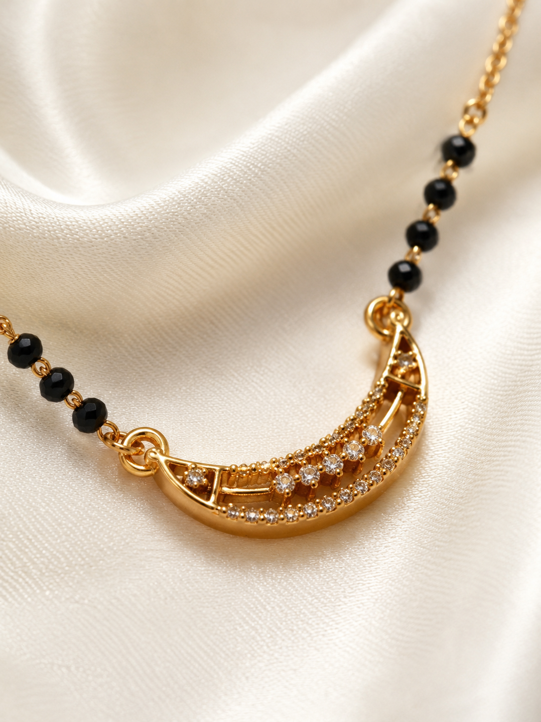 Golden Black Bead Mangalsutra