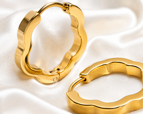 Wave Gold Hoop Earrings