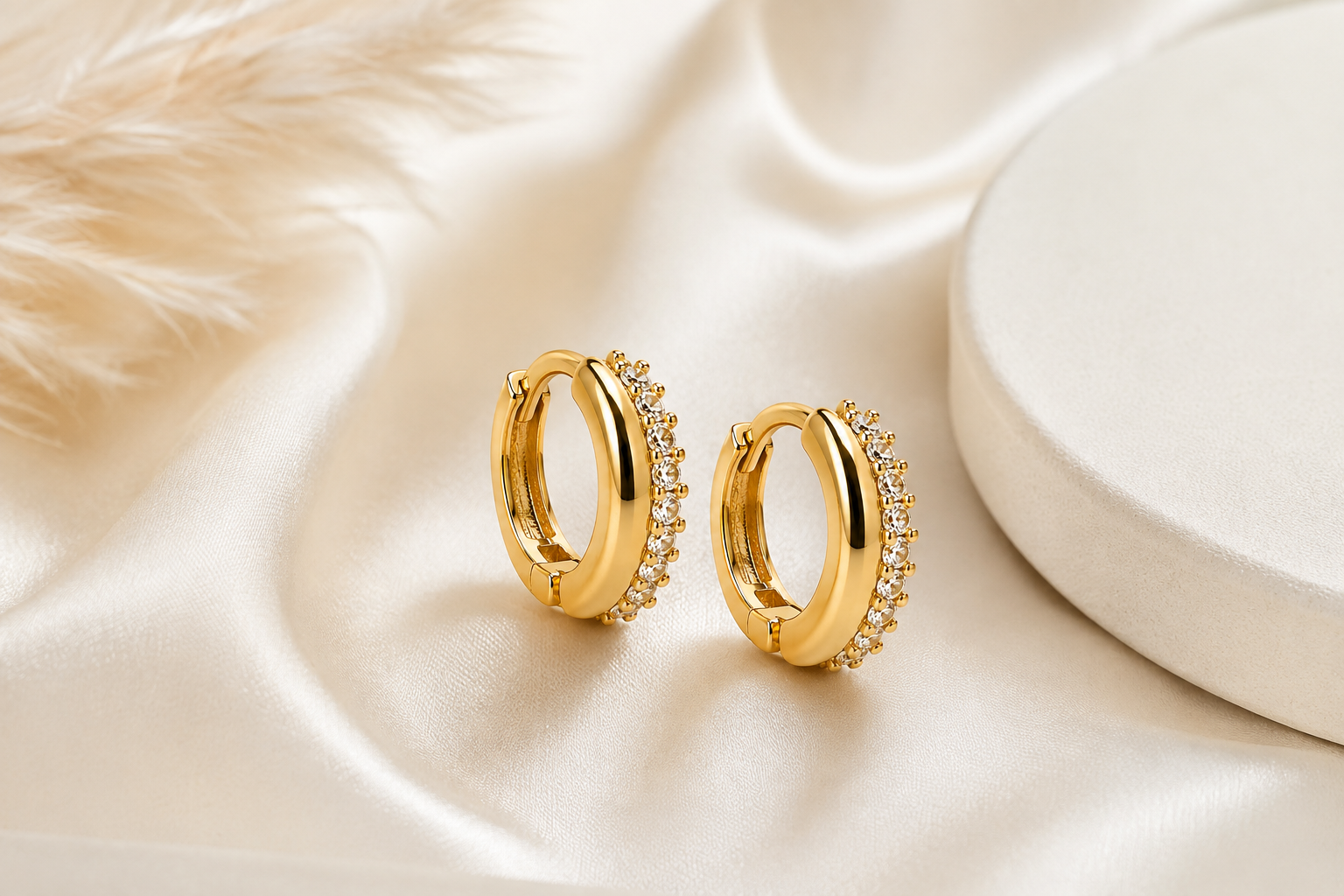 Celeste Crystal Mini Hoop Earrings – Gold