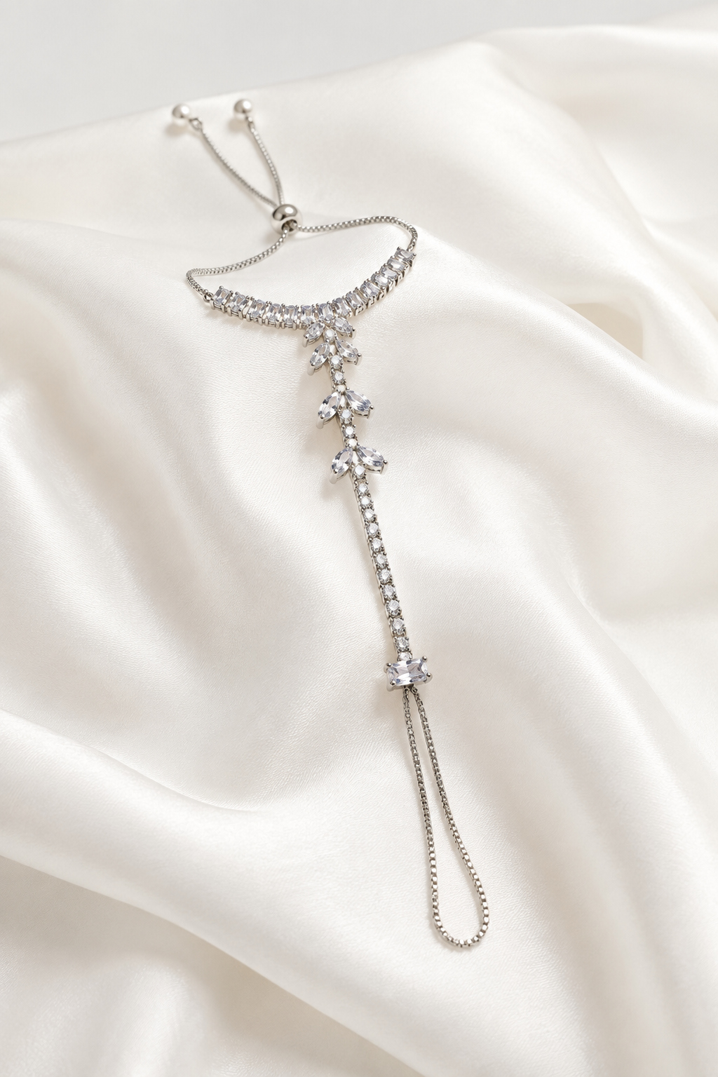 Crystal Drop Slider Necklace