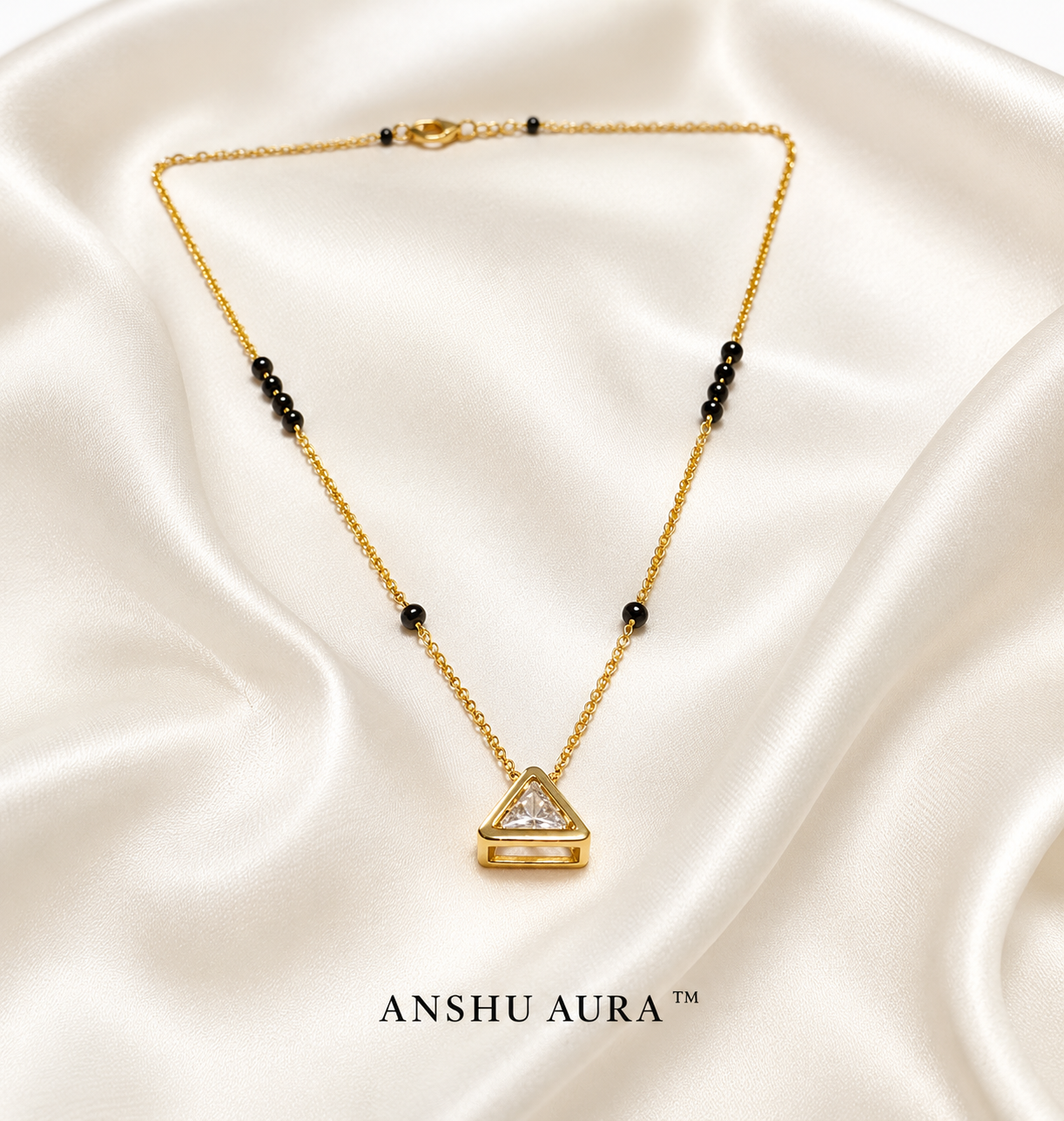 Elegant Triangular Black Bead Mangalsutra