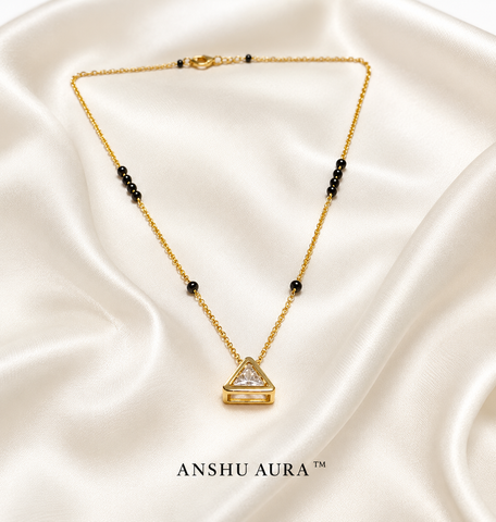 Elegant Triangular Black Bead Mangalsutra