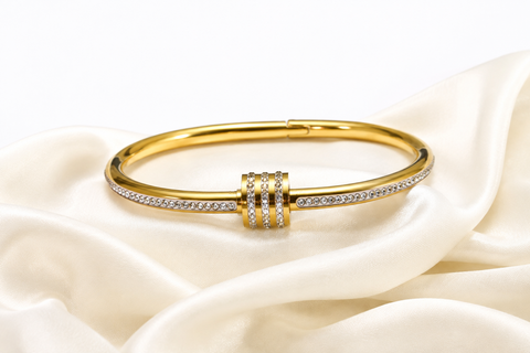 Luxe Crystal Gold Bangle