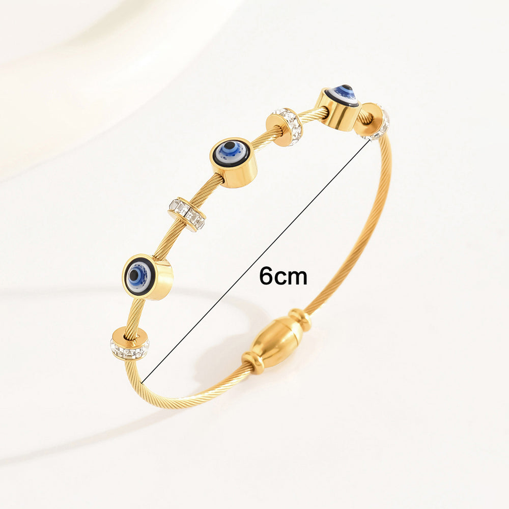 Aura Shield: Slim Twisted Cable Evil Eye Bracelet
