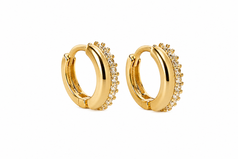 Celeste Crystal Mini Hoop Earrings – Gold