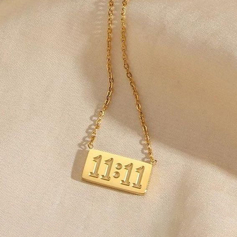 11:11 Angel Number Bar Necklace - Anti-Tarnish Manifestation Jewelry