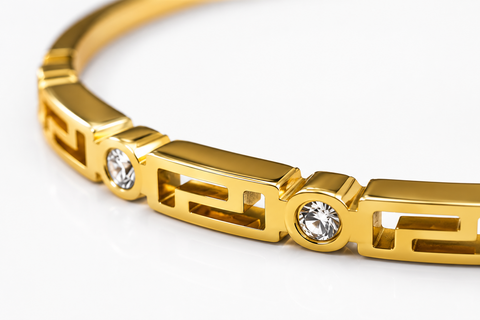 Aurelia Greek Key Crystal Gold Bracelet