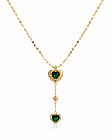 Emerald Heart Drop Necklace