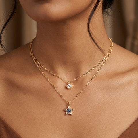 Celestial Star Double Layer Pendant Necklace