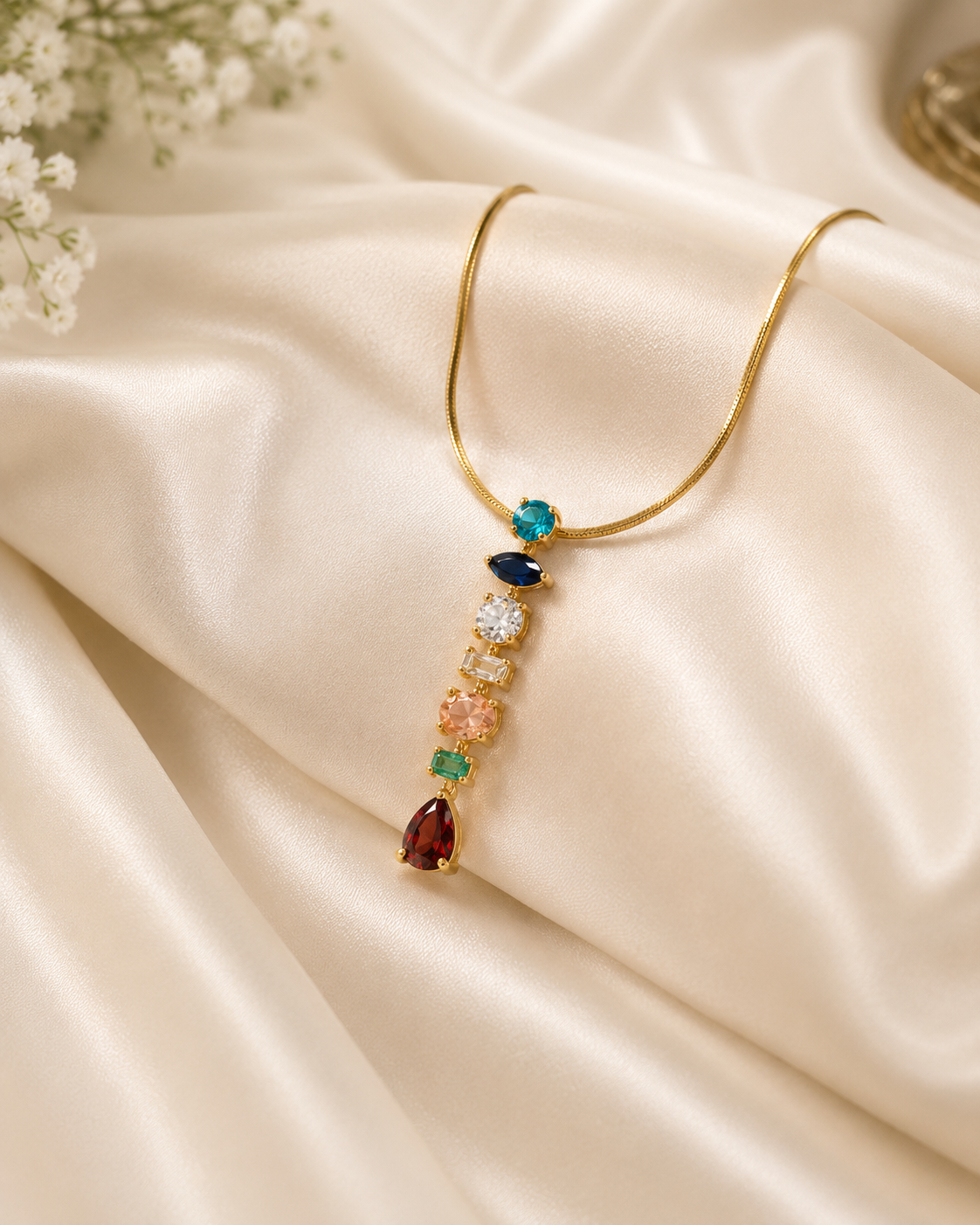 Multicolor Crystal Drop Pendant