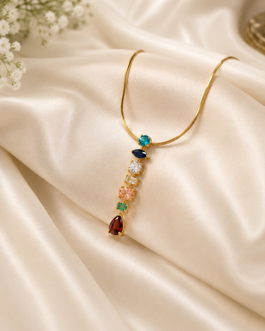 Multicolor Crystal Drop Pendant