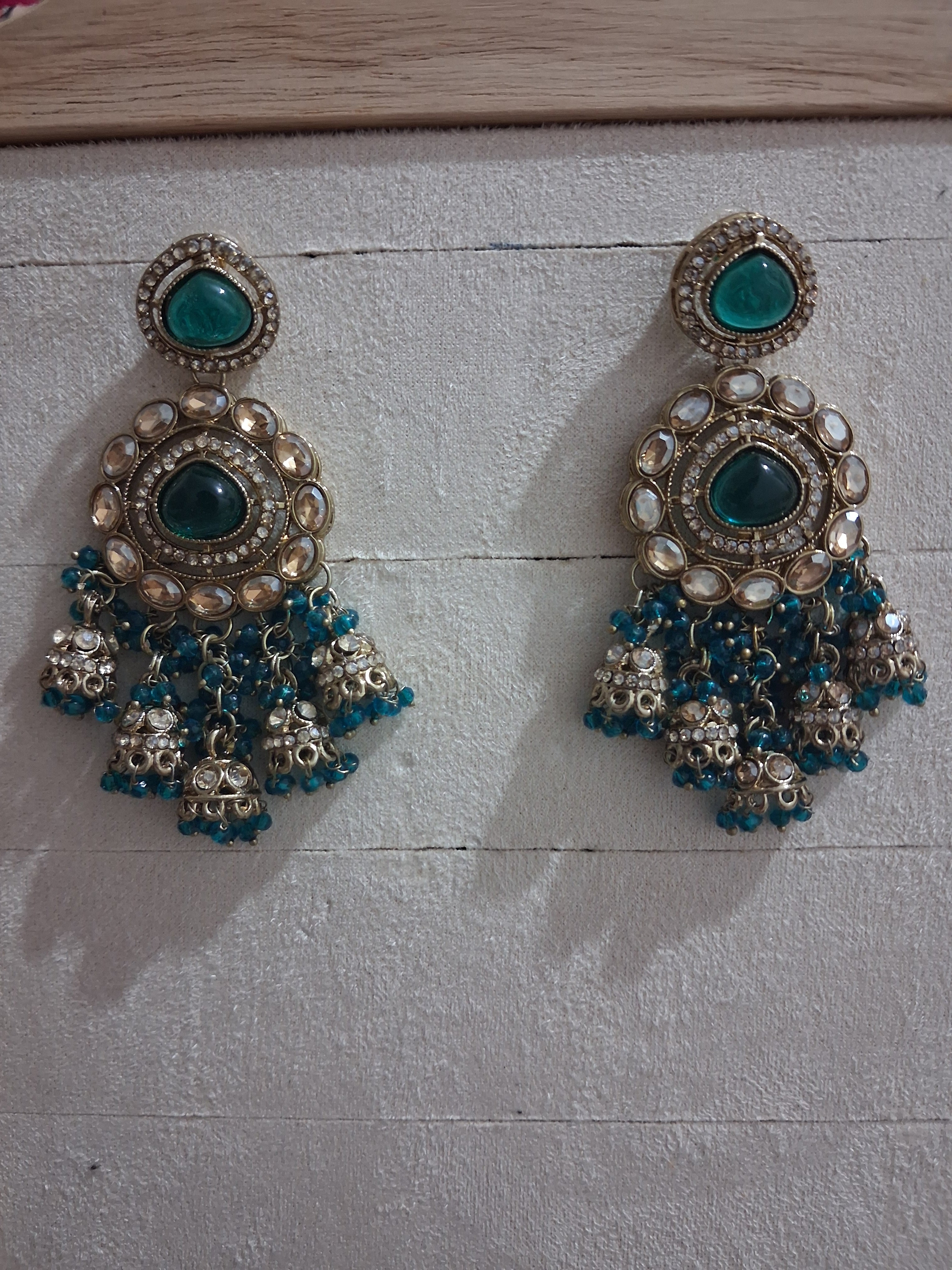 Navrang Premium Kundan & Bead Drop Jhumka Earrings (Available in 12 Shades)