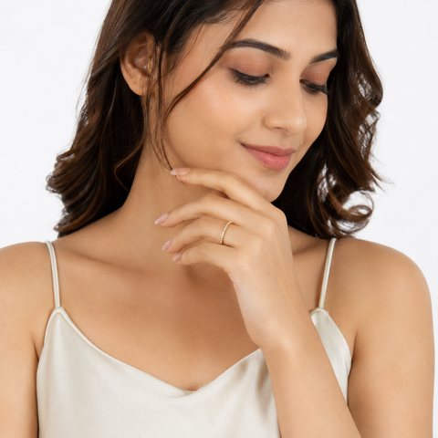 Elegant Gold-Tone Pavé Crystal Ring