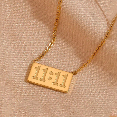 11:11 Angel Number Bar Necklace - Anti-Tarnish Manifestation Jewelry