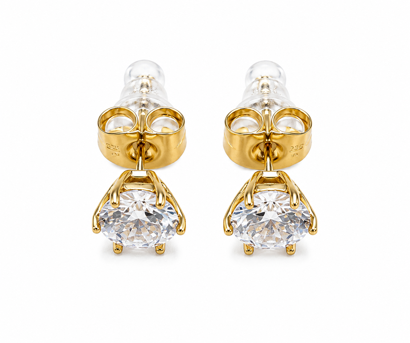 Celestial Solitaire CZ Stud Earrings