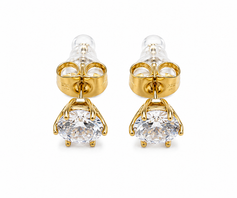 Celestial Solitaire CZ Stud Earrings