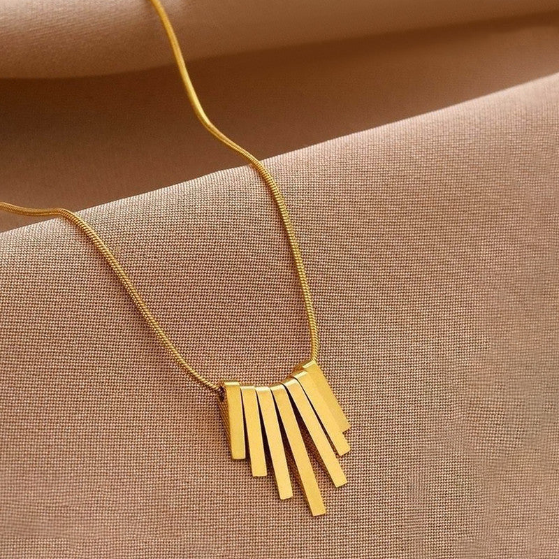Aura Linear Gold Pendant Necklace