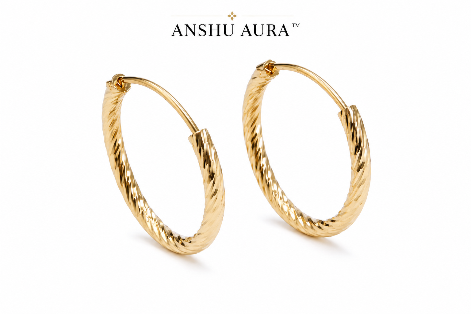 Twisted Gold Hoop Earrings