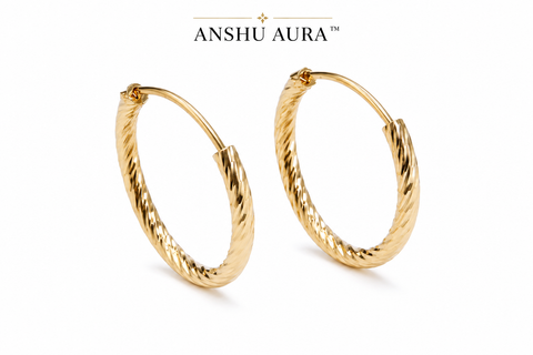 Twisted Gold Hoop Earrings