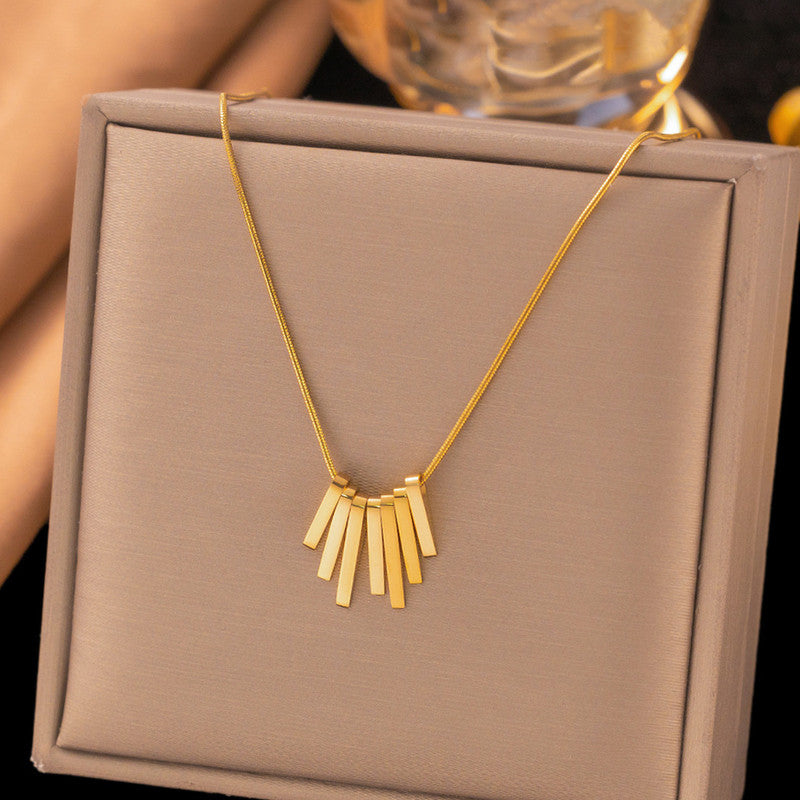 Aura Linear Gold Pendant Necklace