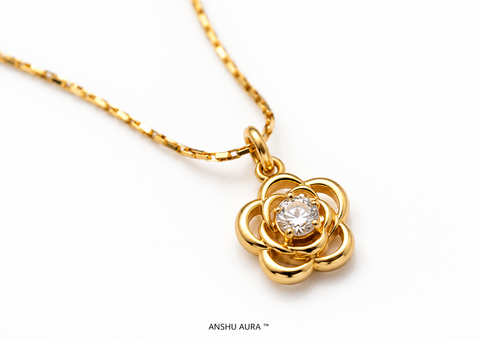 Gold Floral Pendant Necklace
