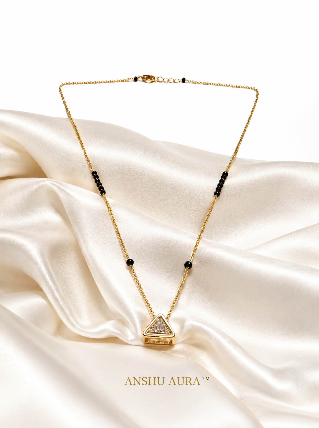 Elegant Triangular Black Bead Mangalsutra