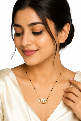 Elegant Black Bead Pendant Mangalsutra