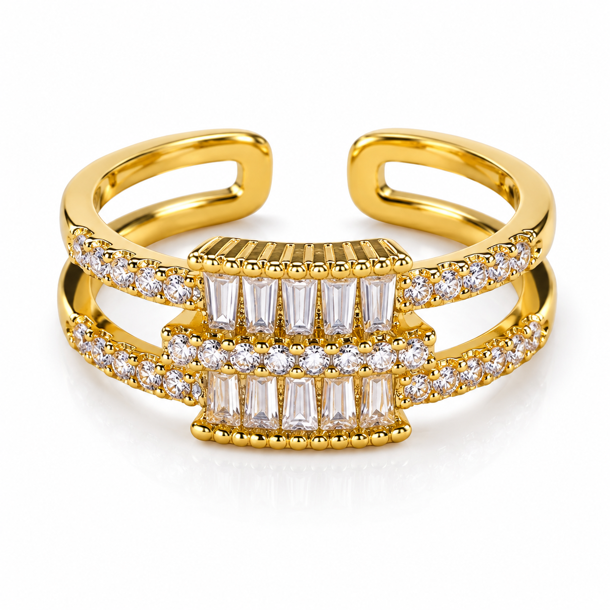 Celeste Baguette Crystal Open Ring