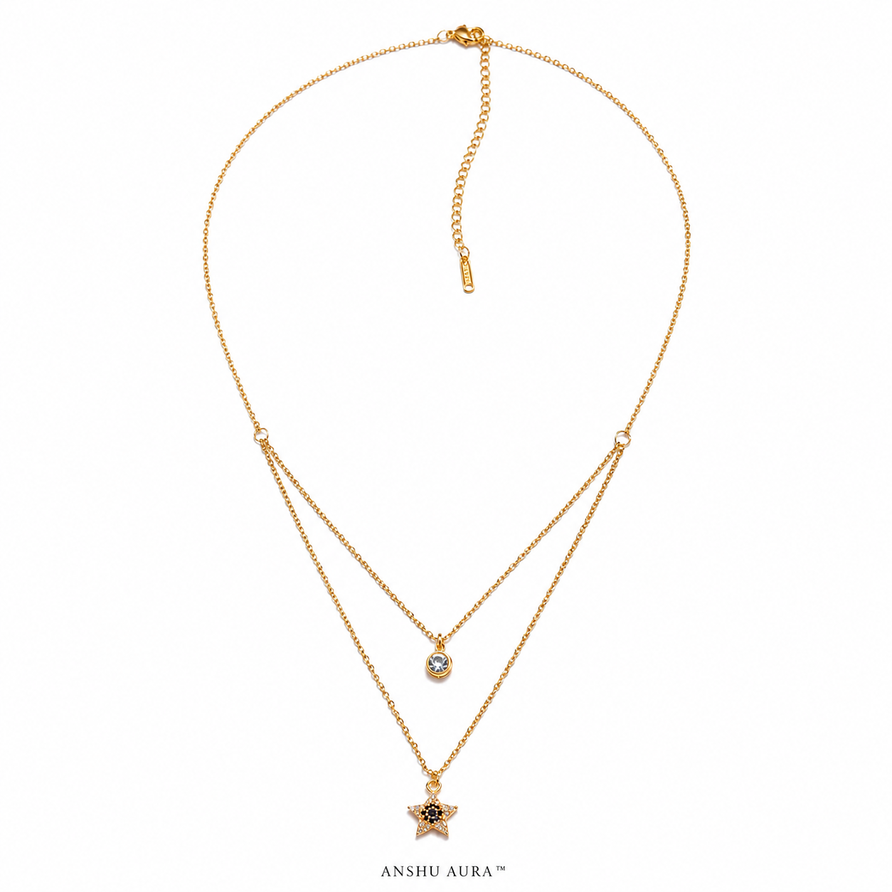 Elegant Star Layered Necklace – Gold Finish