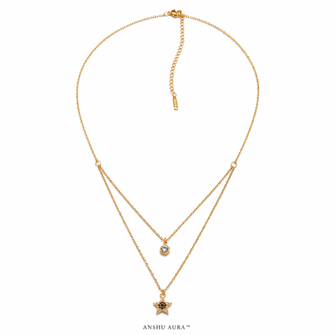 Elegant Star Layered Necklace – Gold Finish