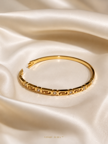 Aurelia Greek Key Crystal Gold Bracelet