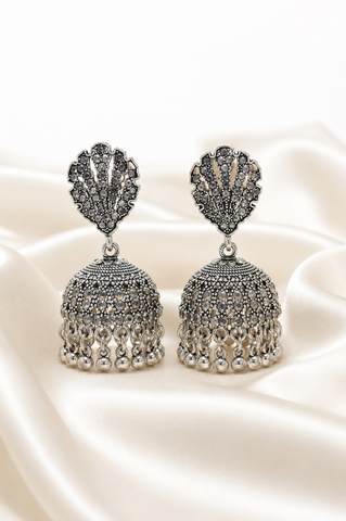 Vintage Oxidised Jhumka Earrings