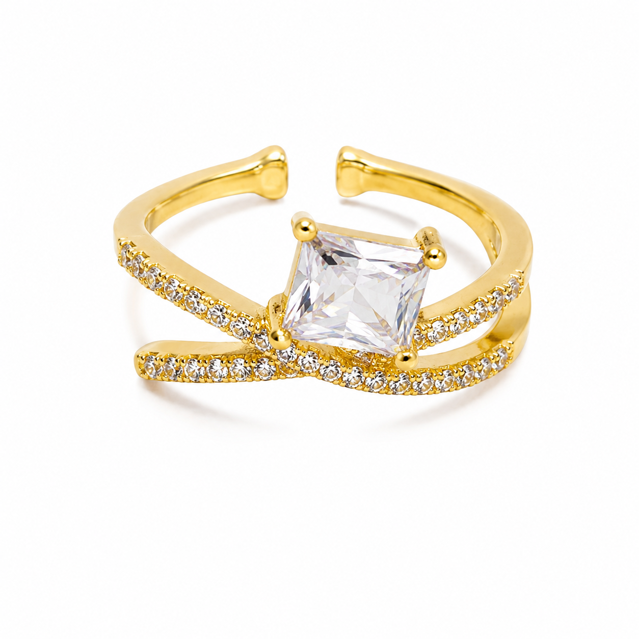 Crystal Cross Ring