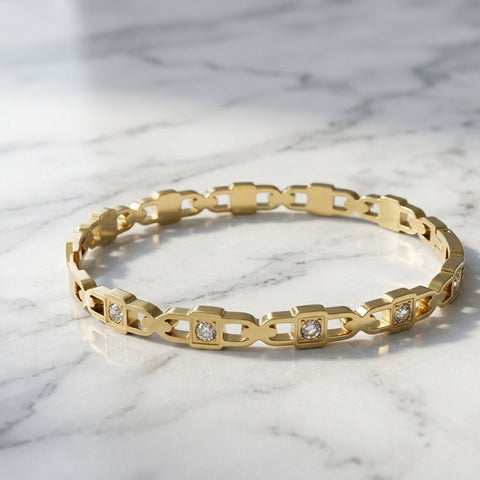 Gold-Tone Crystal Link Bracelet