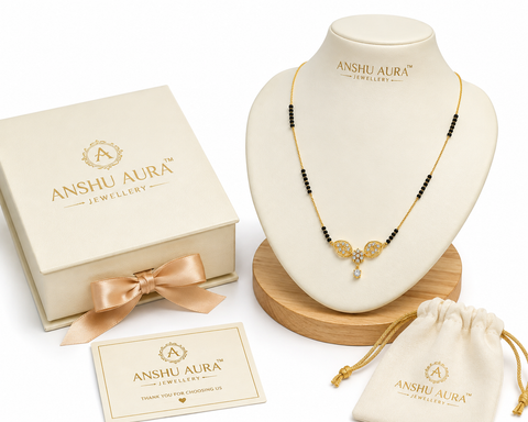 Elegant Floral Leaf Mangalsutra Necklace