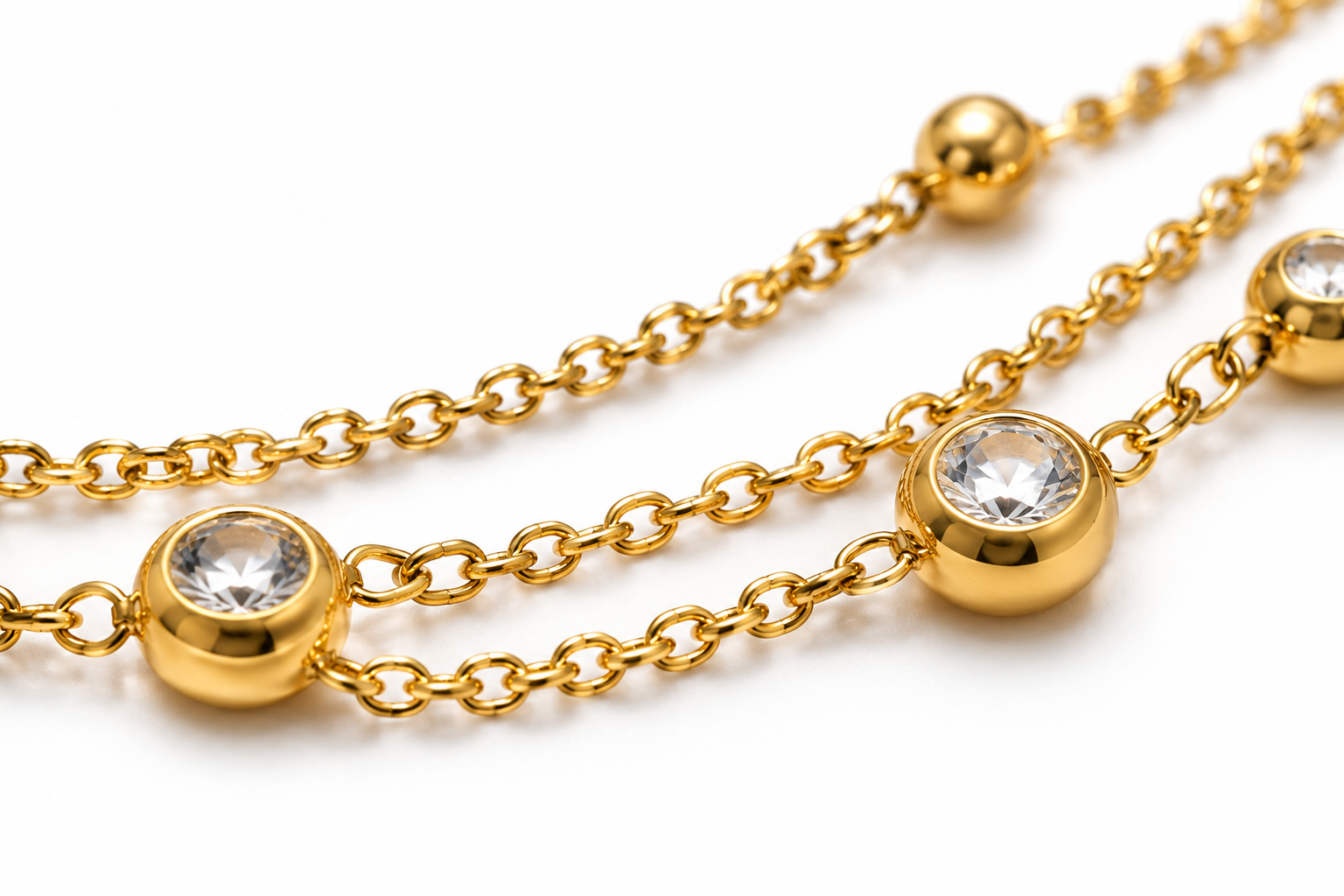 Elegant Dual-Layer Gold-Tone