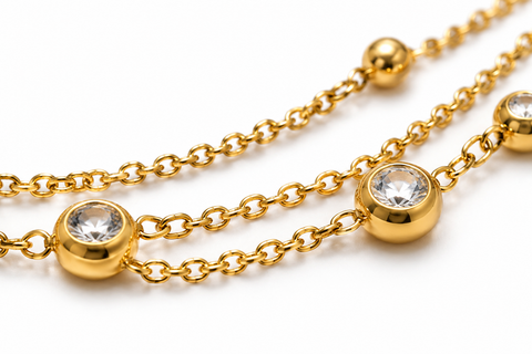 Elegant Dual-Layer Gold-Tone